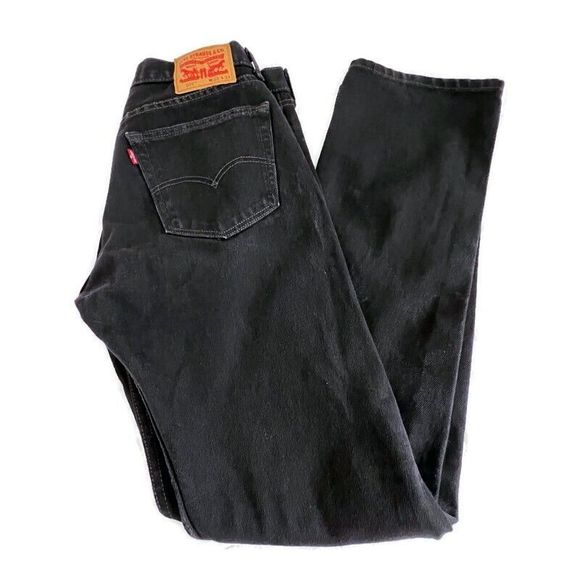 Levi's Other - Levi's 505 Men's Jeans Size 33 Regular Fit Straight Leg Denim Casual Black